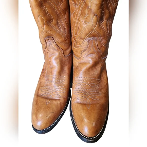 Men's ABILENE brown leather cowboy boots, size 10.5 D - Picture 5 of 6